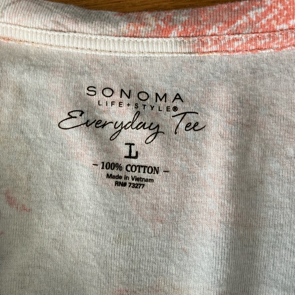 Sonoma Lifestyle Everydat Tee Floral V-Neck T-Shirt Size Large. - Picture 6 of 6